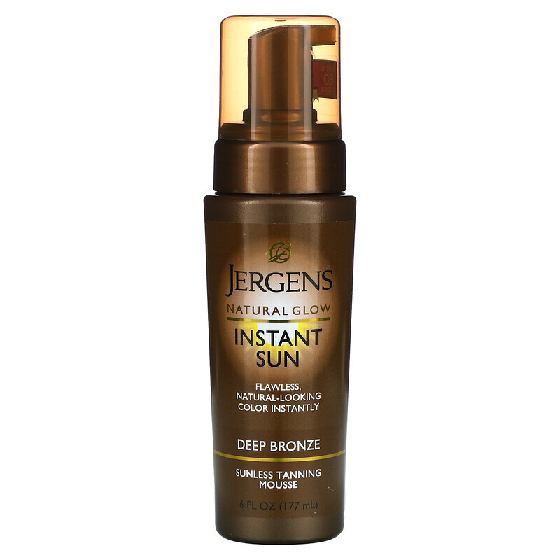 Jergens, Мусс для автозагара Natural Glow, Instant Sun, оттенок Deep Bronze, 177 мл