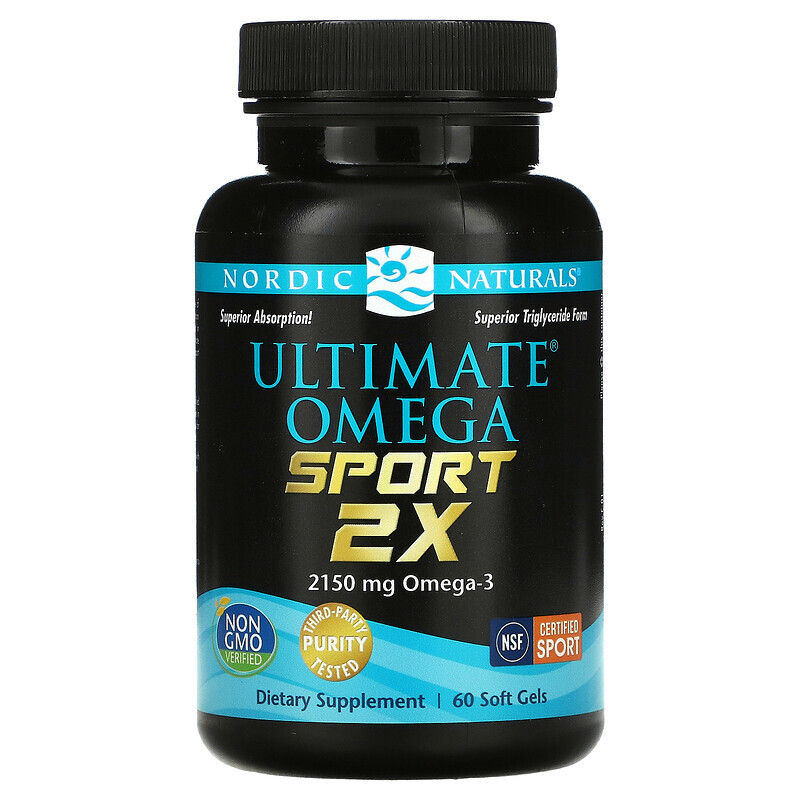 Бренды  Well Be Nordic Naturals, Ultimate Omega Sport 2x, 1075 мг, 60 мягких таблеток