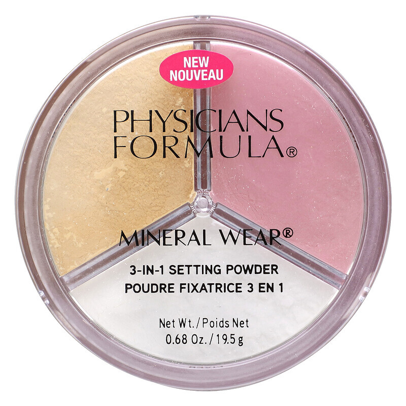 Physicians Formula, Mineral Wear, закрепляющая пудра 3-в-1, 19,5 г (0,68 унции)