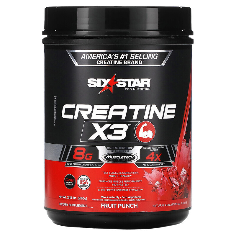 SIXSTAR, Creatine X3, Fruit Punch, 2.18 lbs (990 g)