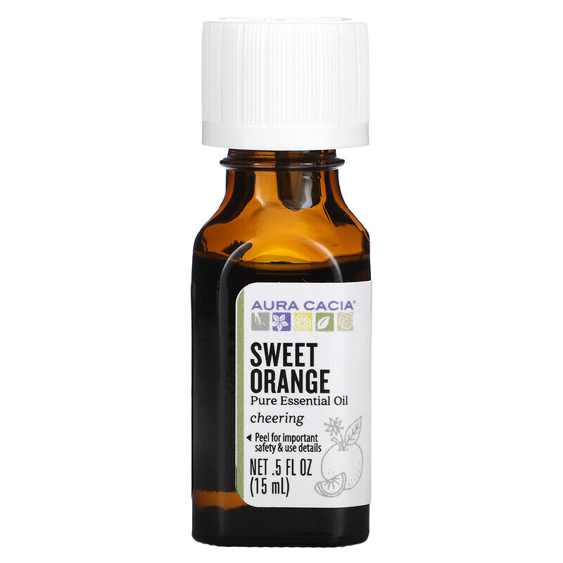 Aura Cacia, Pure Essential Oil, Sweet Orange, 0.5 fl oz (15 ml)