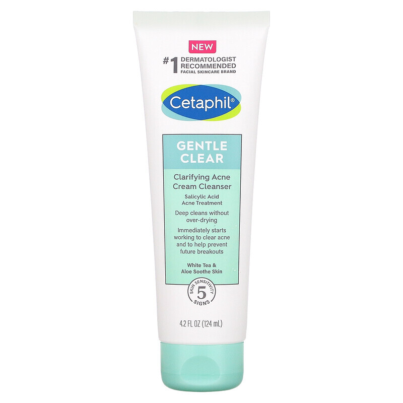  Cetaphil, Gentle Clear, очищающий крем от акне, 124 мл (4,2 жидк. Унции)