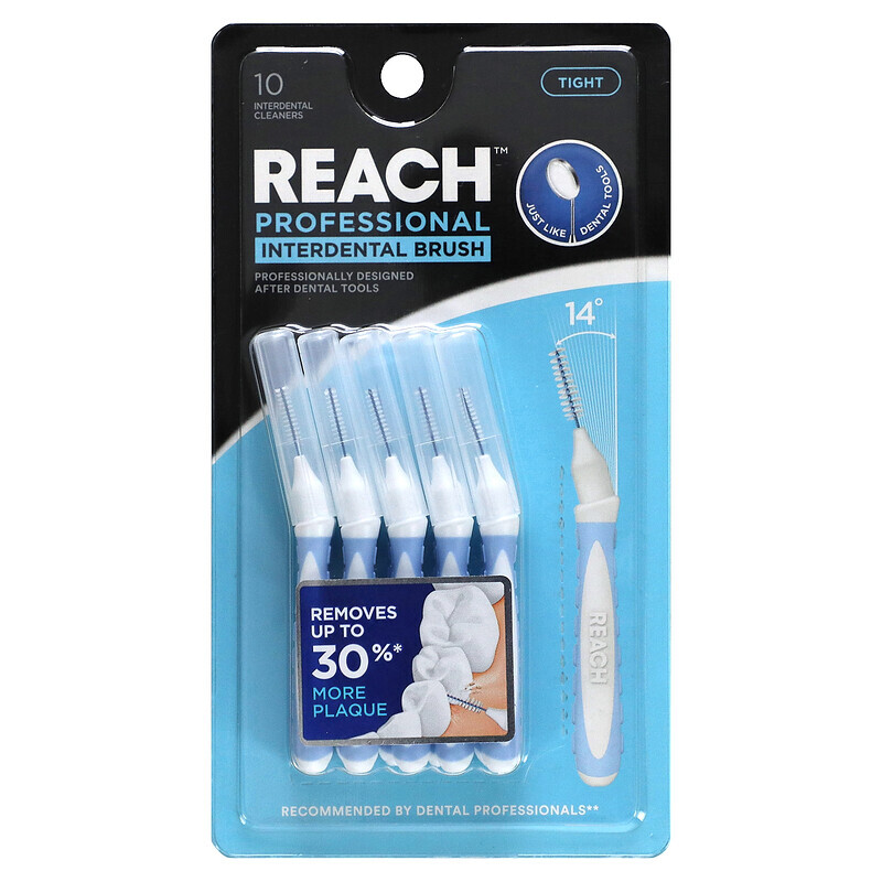 Зубочистки Reach, Professional Interdental Brush, Tight, 10 Interdental Cleaners