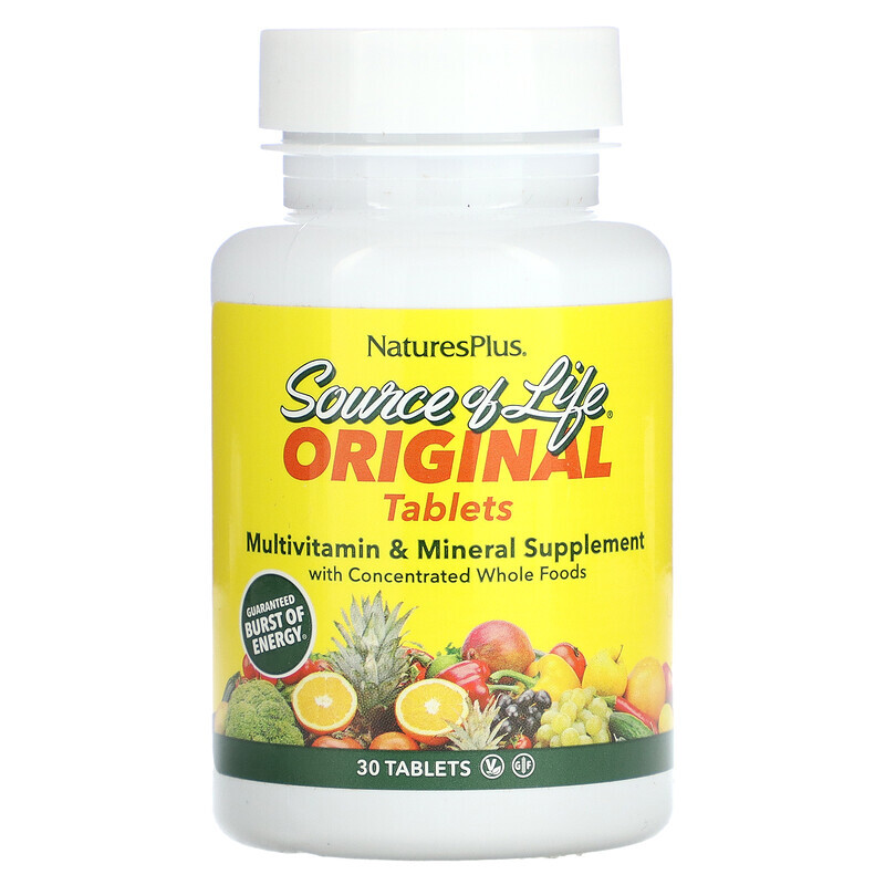 NaturesPlus, Source of Life, мультивитаминная и минеральная добавка с концентратами из цельных продуктов, 30 таблеток