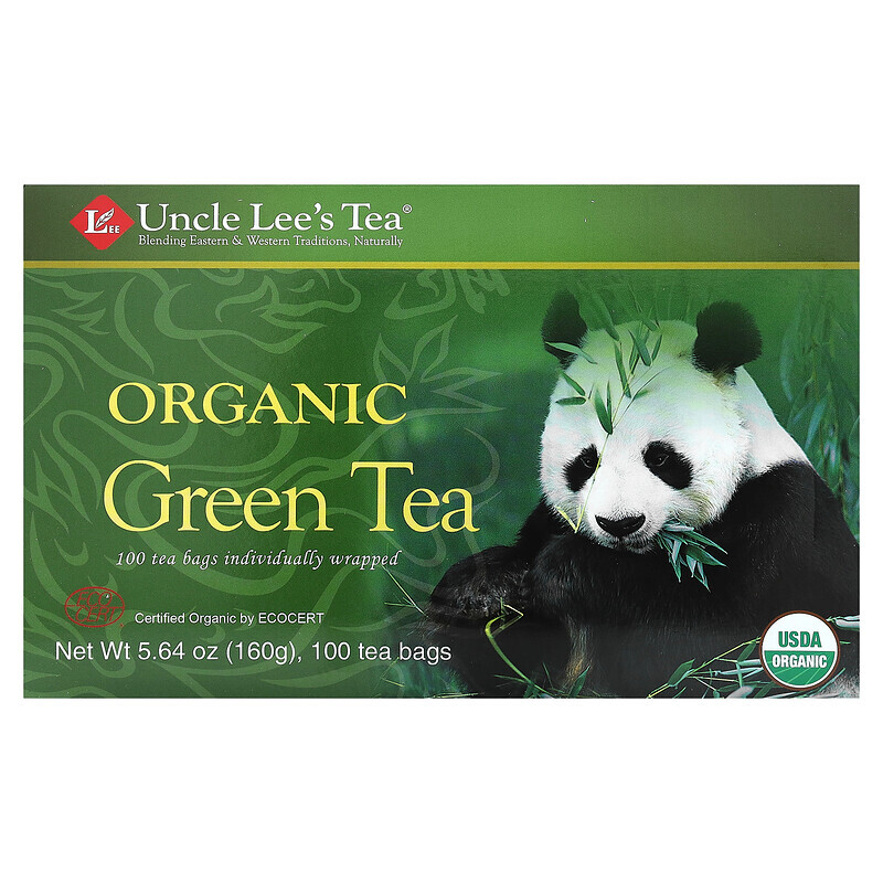 Uncle Lee's Tea, Органический зелёный чай, 100 чайных пакетиков, 160 г