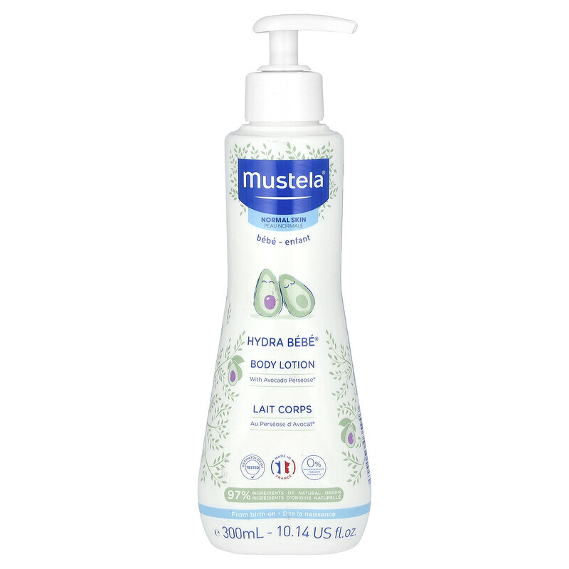 Mustela, Baby, Hydra Baby, лосьон для тела с авокадо, для нормальной кожи, 300 мл (10,14 жидк. Унции)