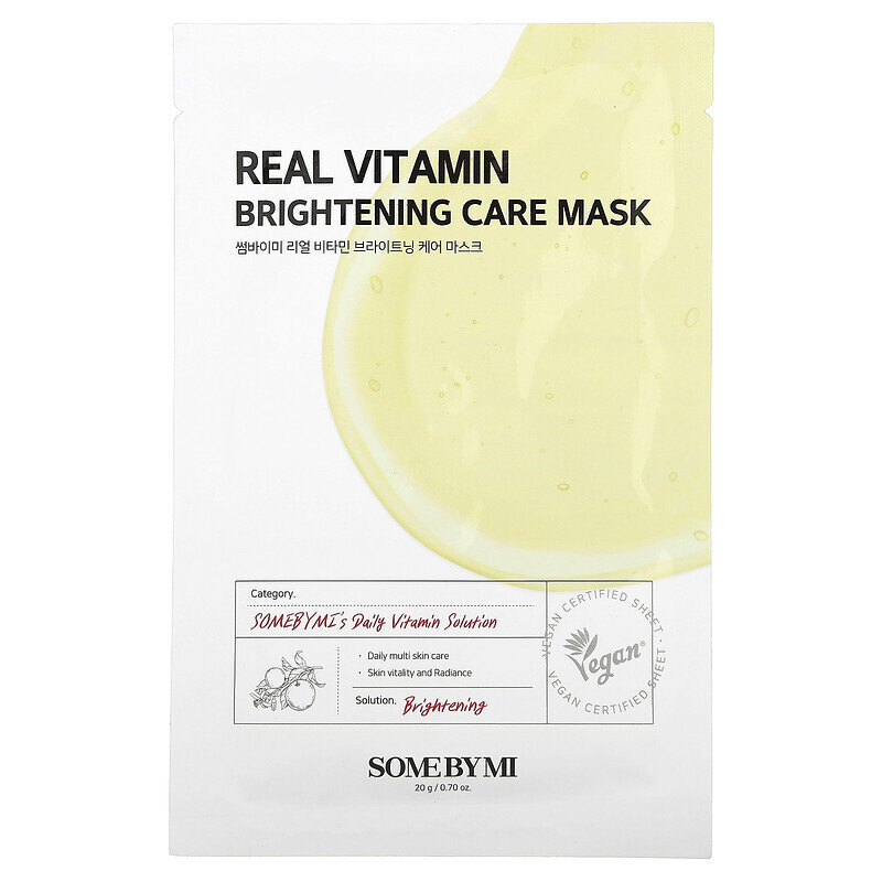 Сыворотки SOME BY MI, Real Vitamin, осветляющая маска для красоты, 1 шт., 20 г (0,7 унции)