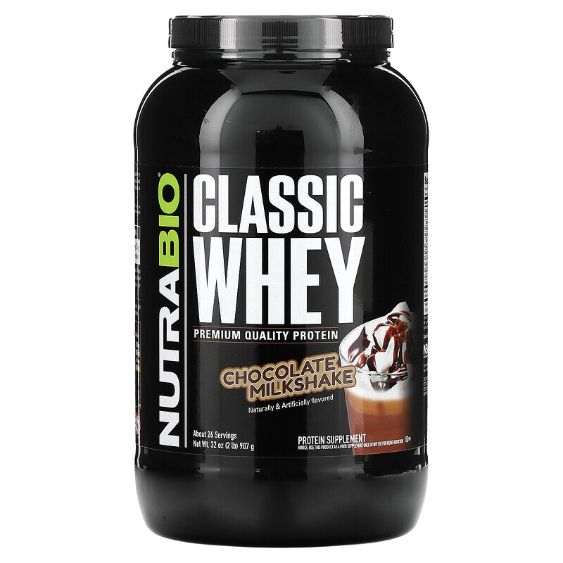 Nutrabio Labs, Classic Whey Protein, Chocolate Milkshake, 2 lb (907 g)