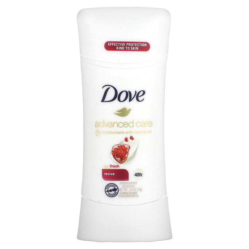 Dove, Advanced Care, Go Fresh, Antitranspirant, Deodorant, Revive, 74 g (2,6 oz.)