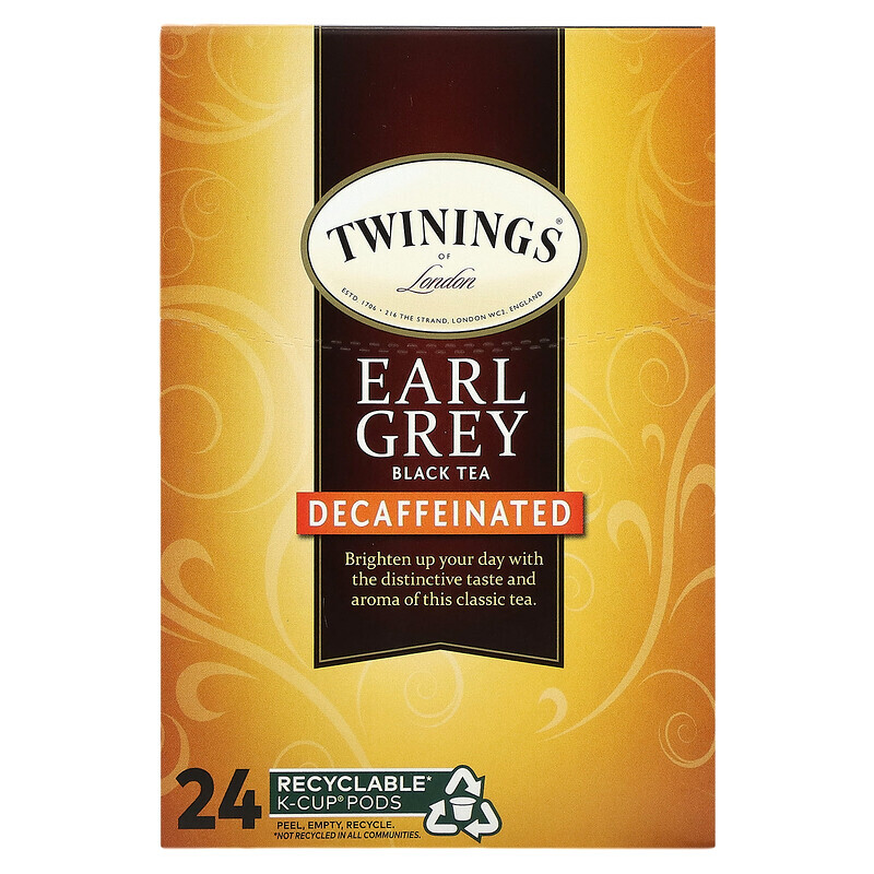 Twinings, Earl Grey Schwarztee, entkoffeiniert, 24 K-Cup-Pads, je 3,2 g (0,11 oz.)