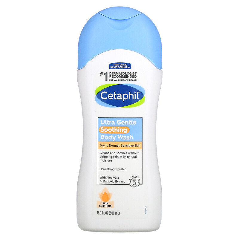   Well Be Cetaphil, Ultra Gentle Soothing Body Wash, Dry to Normal, Sensitive Skin, 16.9 fl oz (500 ml)