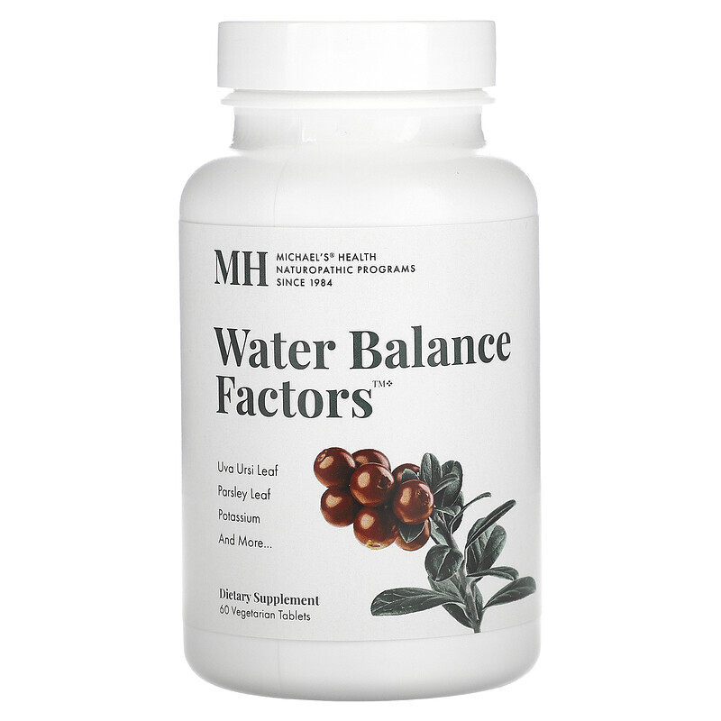 Michael's Naturopathic, Water Balance Factors, 60 вегетарианских таблеток