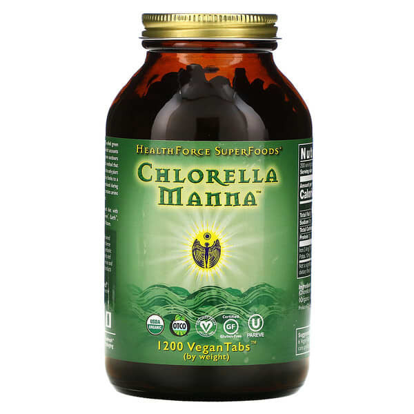 Дезодоранты HealthForce Superfoods, Chlorella Manna, добавка с хлореллой, 1200 веганских таблеток