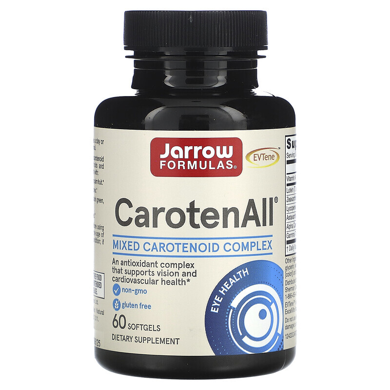 Jarrow Formulas, CarotenALL, комплекс из смеси каротиноидов, 60 капсул