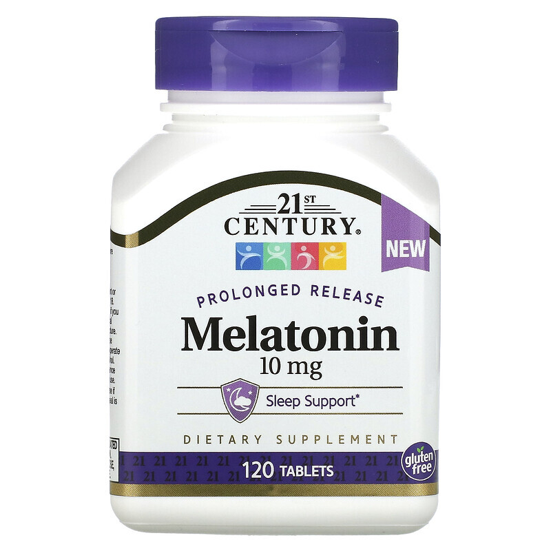 21st Century, Prolonged Release Melatonin, 10 mg, 120 Tablets