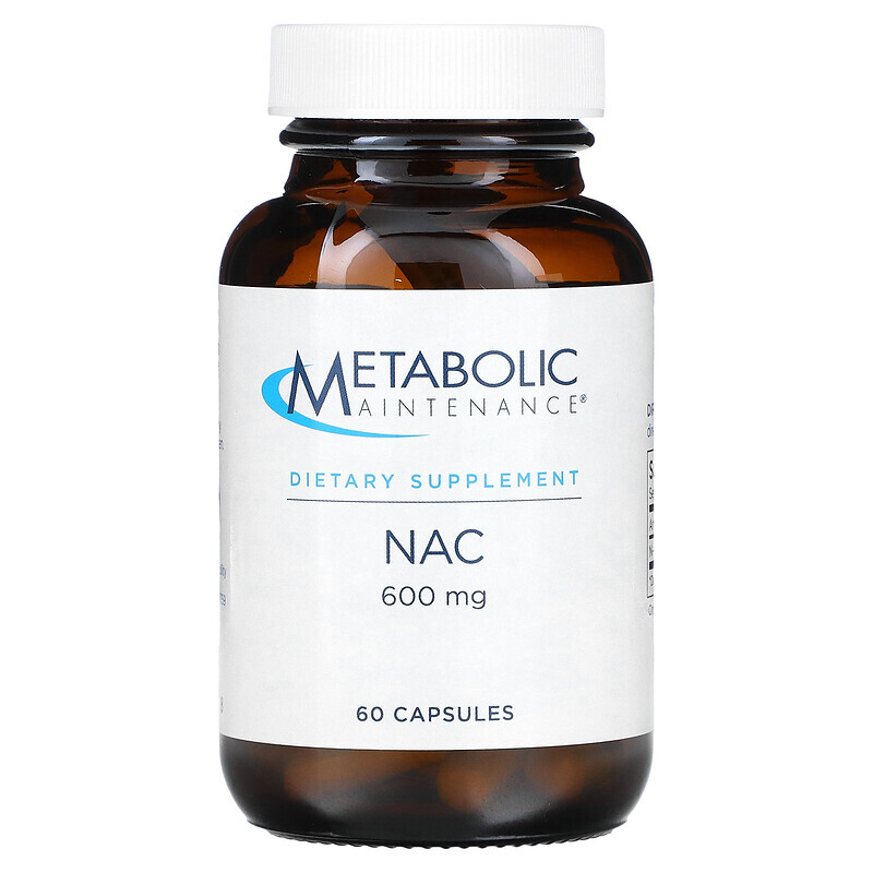 N-ацетилцистеин Metabolic Maintenance, NAC, 600 мг, 60 капсул