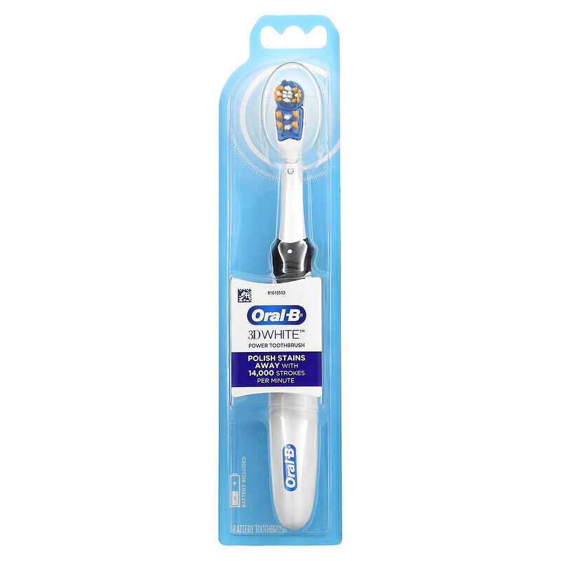 Oral-B, 3D White, зубная щетка на батарейках, 1 шт.