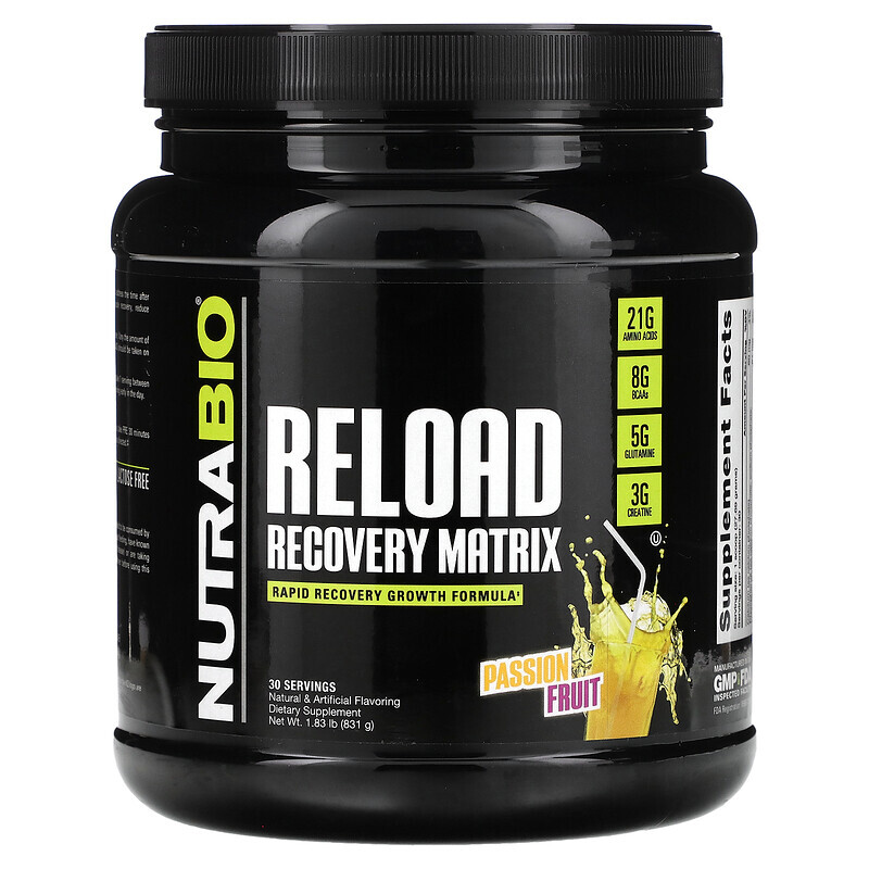 Nutrabio Labs, Reload Recovery Matrix, маракуйя, 831 г (1,83 фунта)