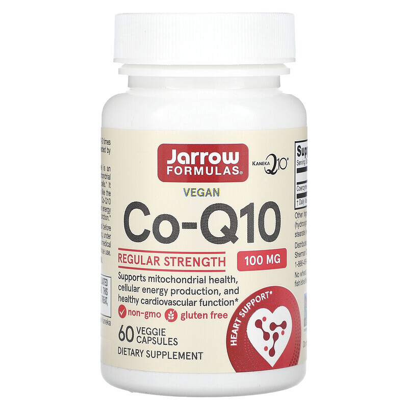 Коэнзим Q10 (CoQ10) Jarrow Formulas, коэнзим Q10, 100 мг, 60 растительных капсул