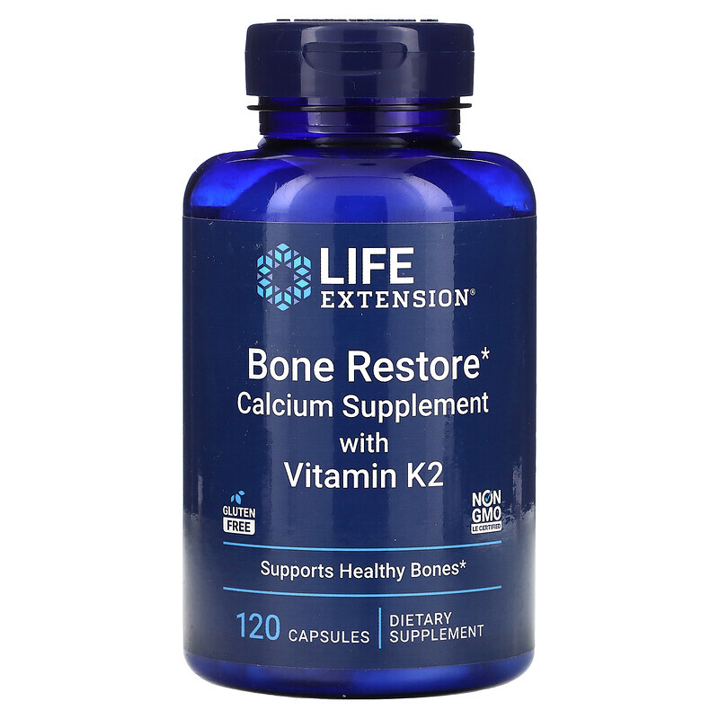 Life Extension, восстановление костей с витамином К2, 120 капсул