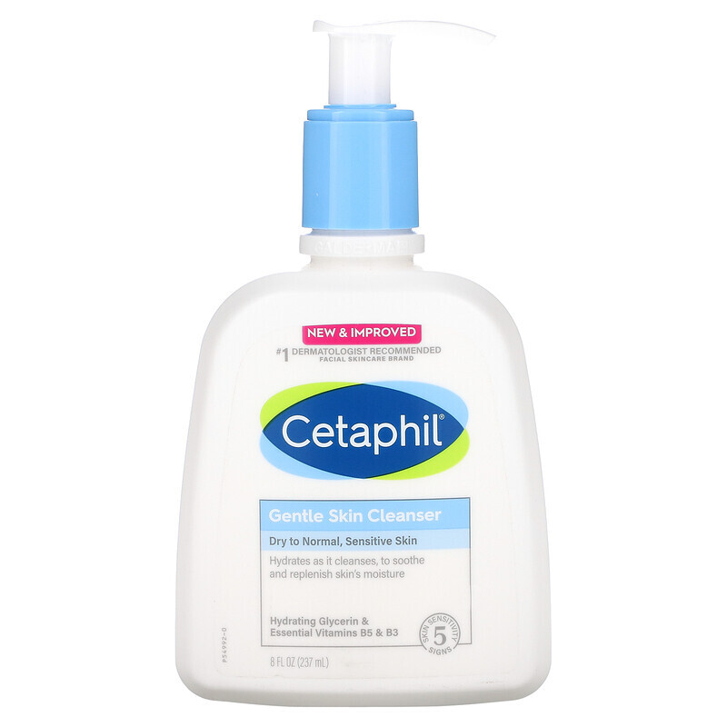  Cetaphil, Gentle Skin Cleanser, Fragrance Free, 8 fl oz (237 ml)