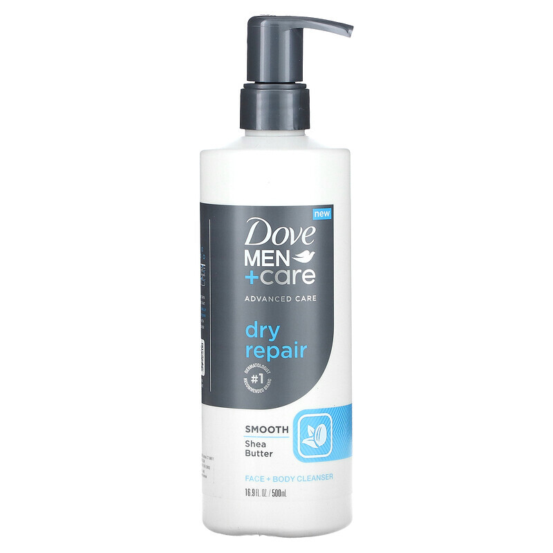 Dove, Men+Care, Face + Body Cleanser, trockene Reparatur, 500 ml (16,9 oz.)