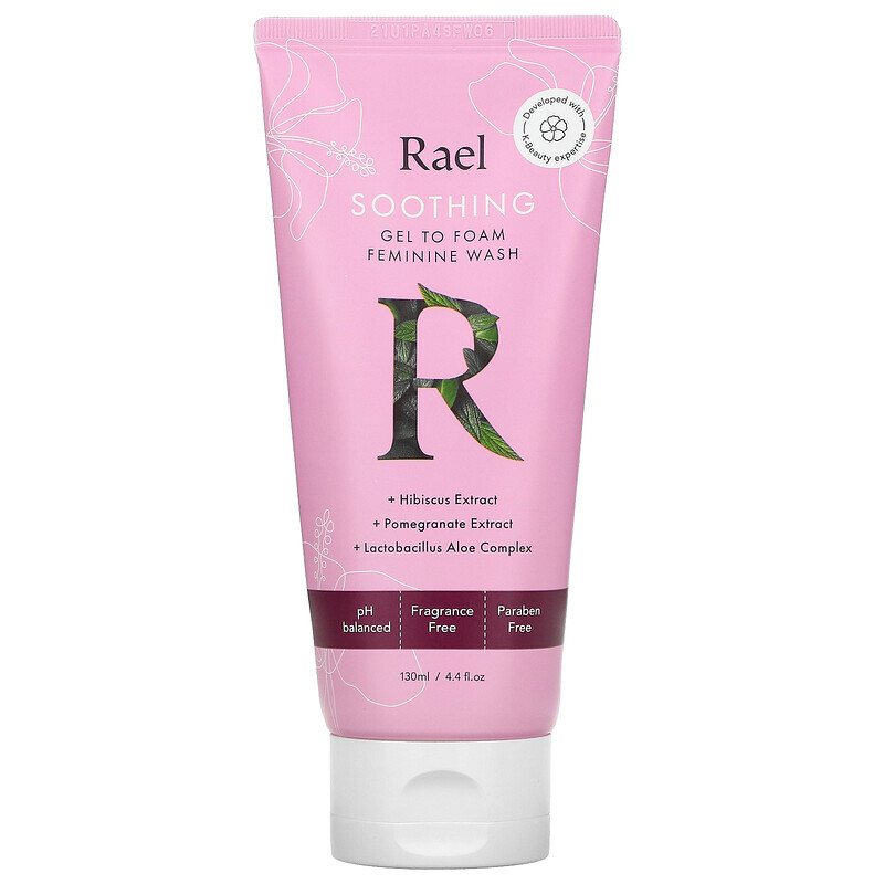  Rael, Inc., Soothing Gel To Foam Feminine Wash, без отдушек, 130 мл (4,4 жидк. Унции)