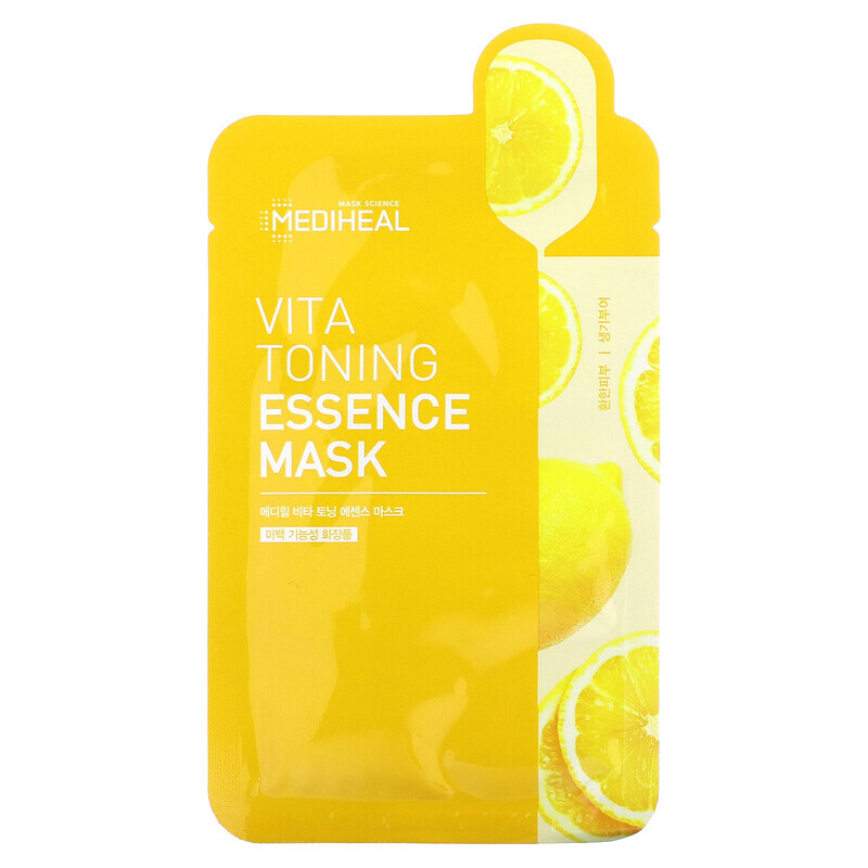 Mediheal, Vita Toning Essence Beauty Mask, 1 листовая маска, 20 мл (0,68 жидк. Унции)