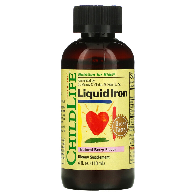 ChildLife Essentials, Liquid Iron, с натуральным ягодным вкусом, 118 мл (4 жидк. унции)