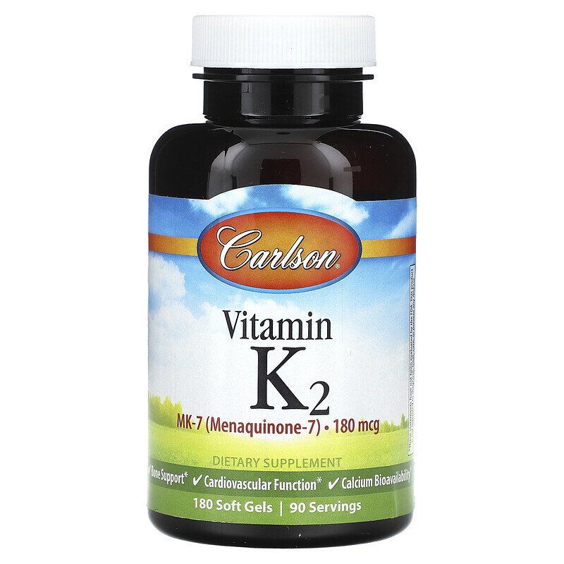 Carlson, Витамин K2, 90 мкг, 180 мягких таблеток