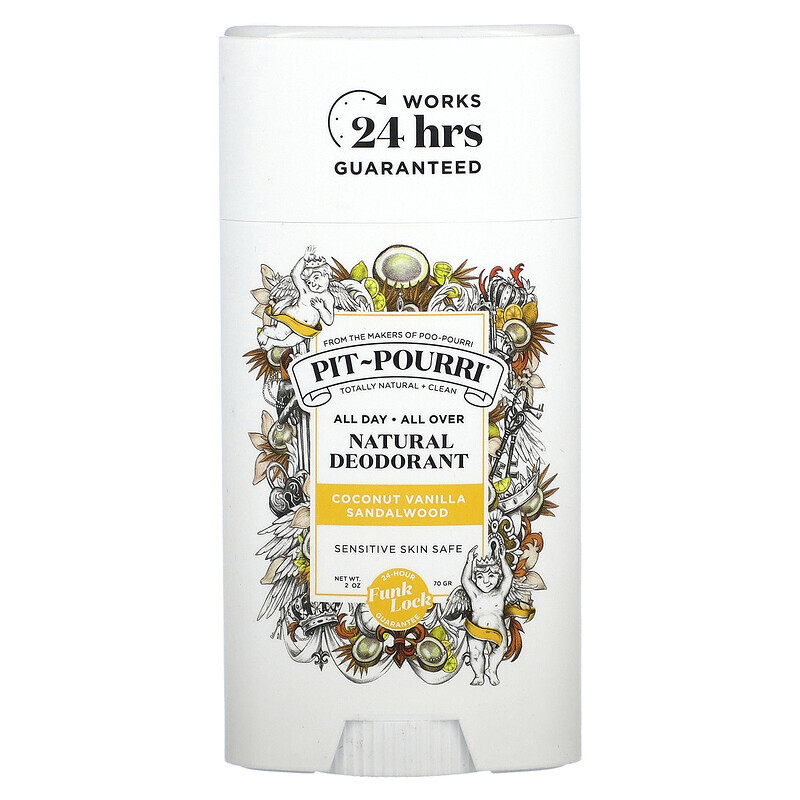 Poo-Pourri, Pit-Pourri, натуральный дезодорант, кокос, ваниль и сандал, 70 г (2 унции)