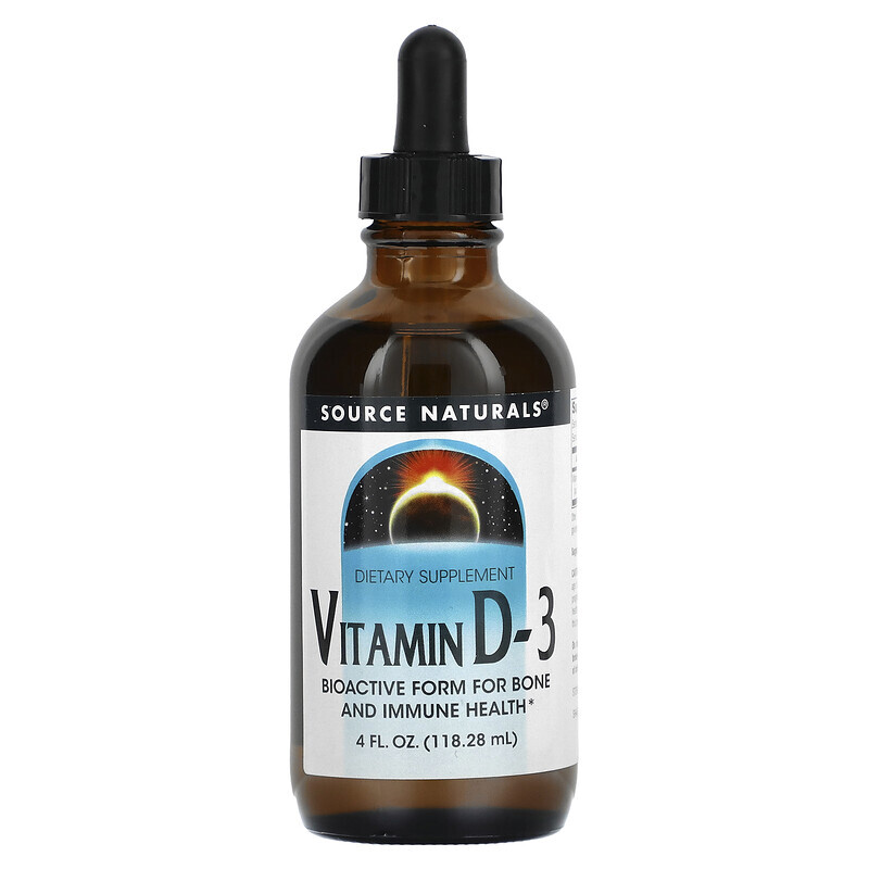 Source Naturals, Витамин D-3, 4 жидкие унции (118,28 мл)