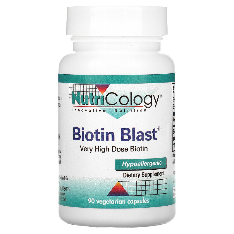 Биотин Nutricology, Biotin Blast, 90 вегетарианских капсул