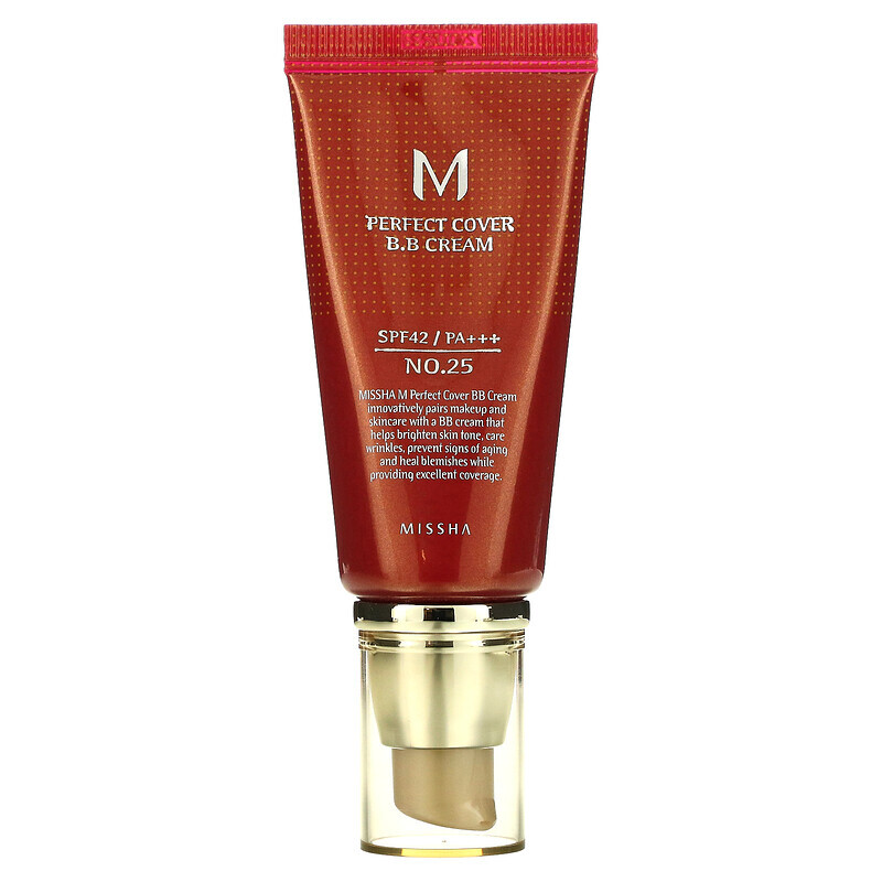  Missha, M Perfect Cover, BB-крем, SPF 42/PA+++, оттенок 25 теплый бежевый, 50 мл (1,7 унции)