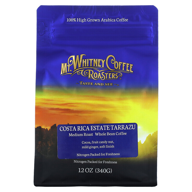 Mt. Whitney Coffee Roasters, Costa Rica Estate Tarrazu, зерновой кофе, средняя обжарка, 340 г (12 унций)