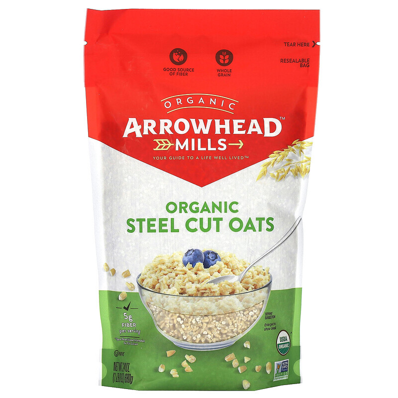 Arrowhead Mills, Organic Steel Cut Oats, 24 oz (680 g)