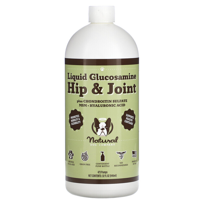 Natural Dog Company, Flüssiges Glucosamin für Hüfte und Gelenke, für Hunde, alle Altersgruppen, 946 ml (32 fl. oz.)