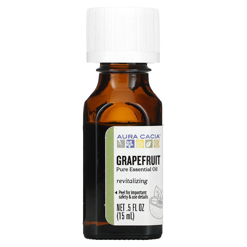 Aura Cacia, Pure Essential Oil, Grapefruit, 0.5 fl oz (15 ml)