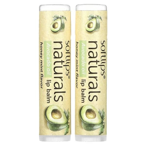 Softlips, Naturals, бальзам для губ, мед и мята, 2 палочки по 4,2 г (0,15 унции)