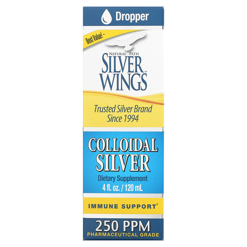 Natural Path Silver Wings, Коллоидное серебро, 250 част. / Млн, 120 мл (4 жидк. Унции)