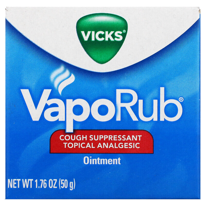 Vicks, VapoRub, анальгетическая мазь против кашля, для местного применения, 50 г (1,76 унции)