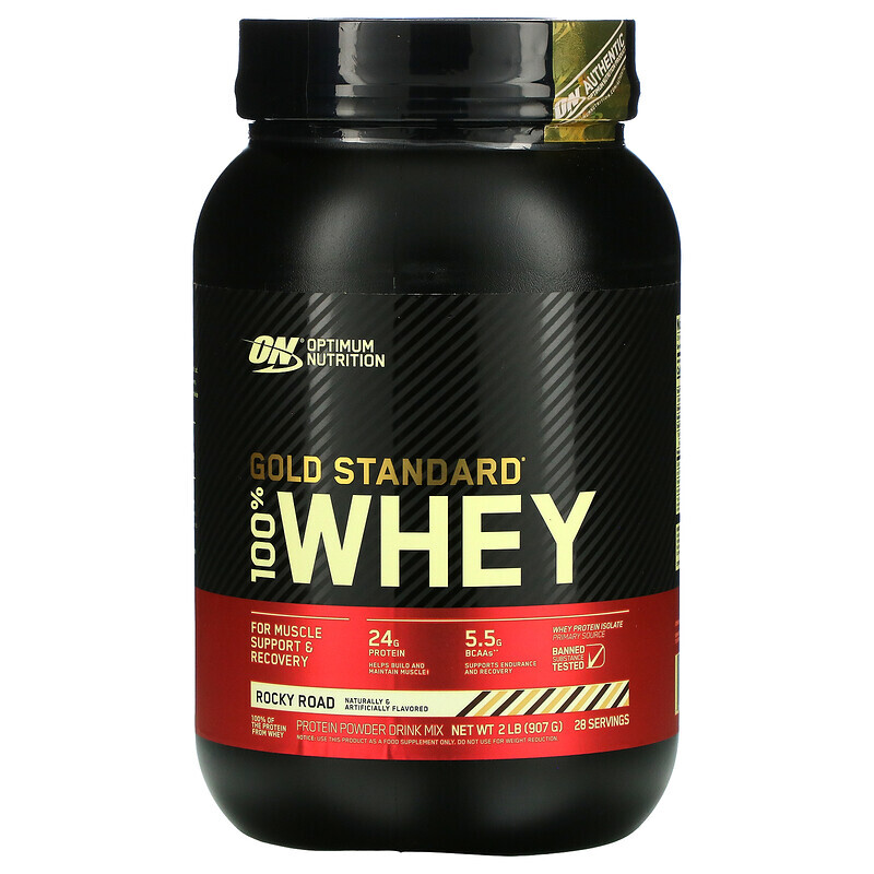 Сывороточный белок  Well Be Optimum Nutrition, Gold Standard 100% Whey, Rocky Road, 2 lb (907 g)