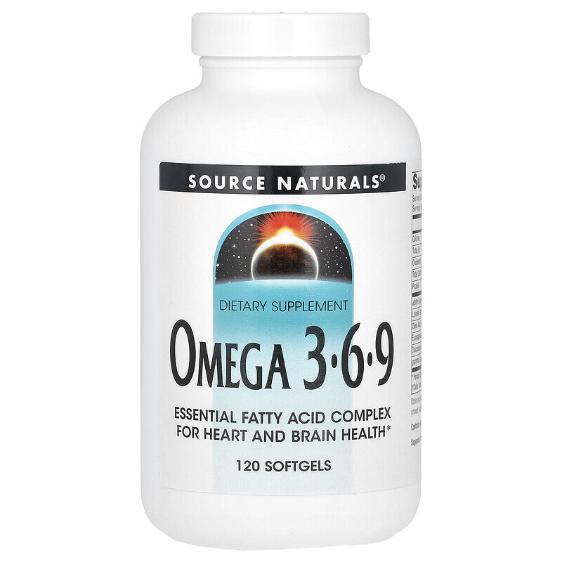   Well Be Source Naturals, Omega-3, 6, 9, 120 капсул