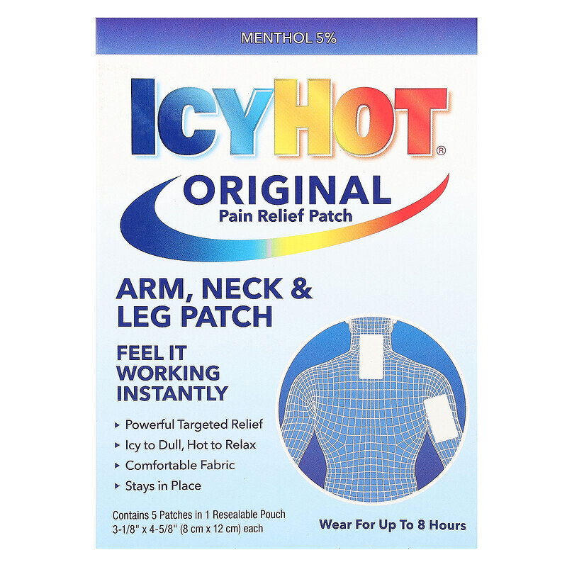 Icy Hot, Лечебные патчи, повышенная сила, 5 патчей