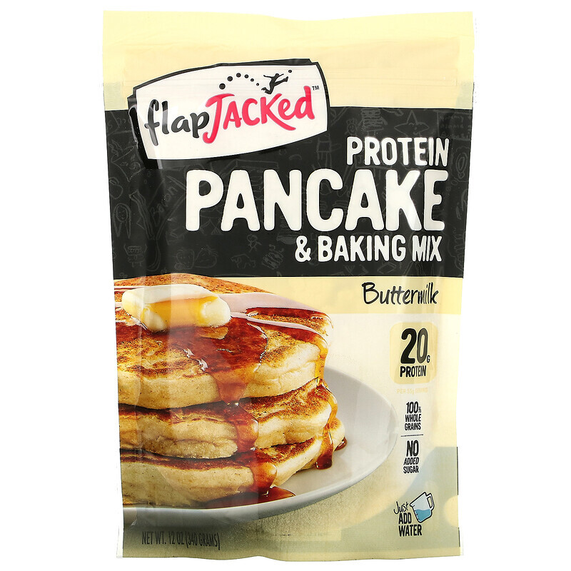 FlapJacked, Protein Pancake and Baking Mix, Buttermilk, 12 oz (340 g)