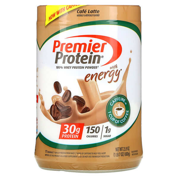 Premier Protein, 100% порошок из сывороточного протеина, латте для кофе, 680 г (1 фунт 7 унций)