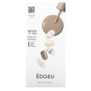 Edgeu, Perfect Gel Nail Wraps, ENP216, Perlen-Medaillon, 16-teiliges Streifen-Set