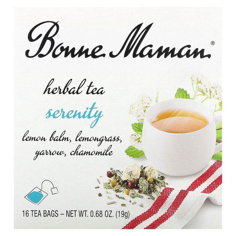 Bonne Maman, Herbal Tea, Serenity, Caffeine Free, 16 Tea Bags, 0.68 oz (19 g)