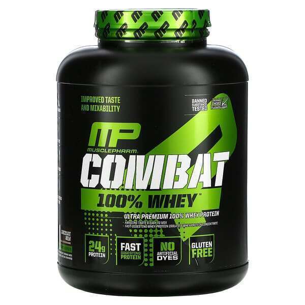 MusclePharm, Combat 100% Whey Protein, Chocolate Milk, 5 lbs (2,278 g)