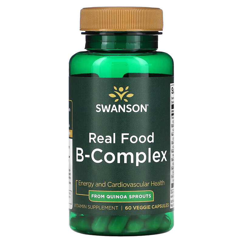  Swanson, Real Food B-Complex, 60 растительных капсул